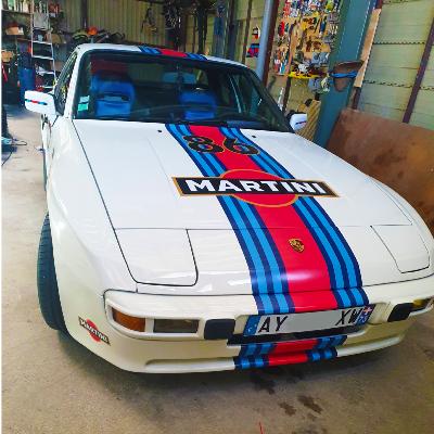 KIT DECO MARTINI PORSCHE 944 - Le Mans Stripe + numéro de course au choix UNIVERSEL : adaptable tout type véhicule