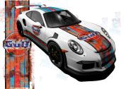 KIT DECO MARTINI GULF SCRATCHED -  PORSCHE CARRERA CAYMAN BOXSTER ... STICKERS - Le Mans Stripe UNIVERSEL : adaptable tout type vhicule