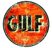 GULF OIL STICKER Ø 3 à 120 cm effet Usé Racing Le mans herbie 53 cox SCRATCHED 1960-v1