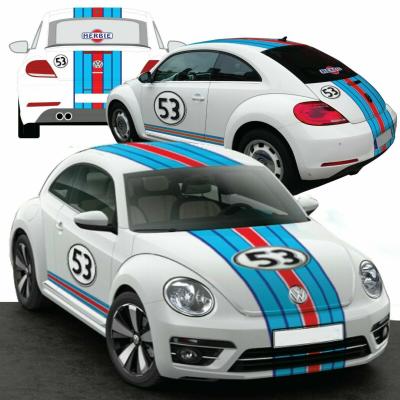 HERBIE 53 NEW BEETLE RACING LE MANS COCCINELLE STICKER KIT DECO CHOUPETTE RED LG