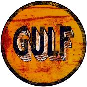 GULF OIL STICKER  3  120 cm effet Us Racing Le mans herbie 53 cox SCRATCHED 1920