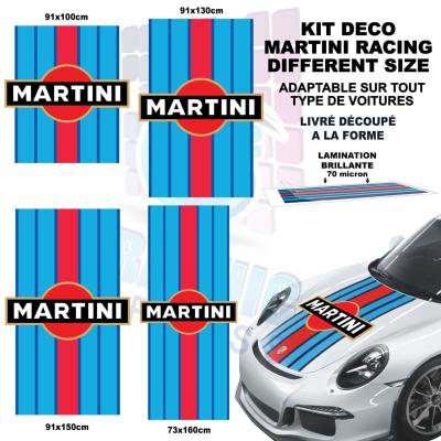 BONNET MARTINI RACING STRIPES COMPATIBLE PORSCHE STICKERS CAPOT LE MANS RACING