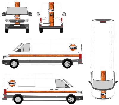 KIT DECO GULF  POUR VOLKSWAGEN CRAFTER - Sticker Autocollant  adaptable tout véhicule Racing Le Mans RALLYE