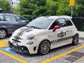 KIT DECO MARTINI NOIR & BLANC FIAT 500 - ABARTH AVEC PARE SOLEIL - Sticker Autocollant Racing Le Mans UNIVERSEL : adaptable tout type véhicule F5CLNB